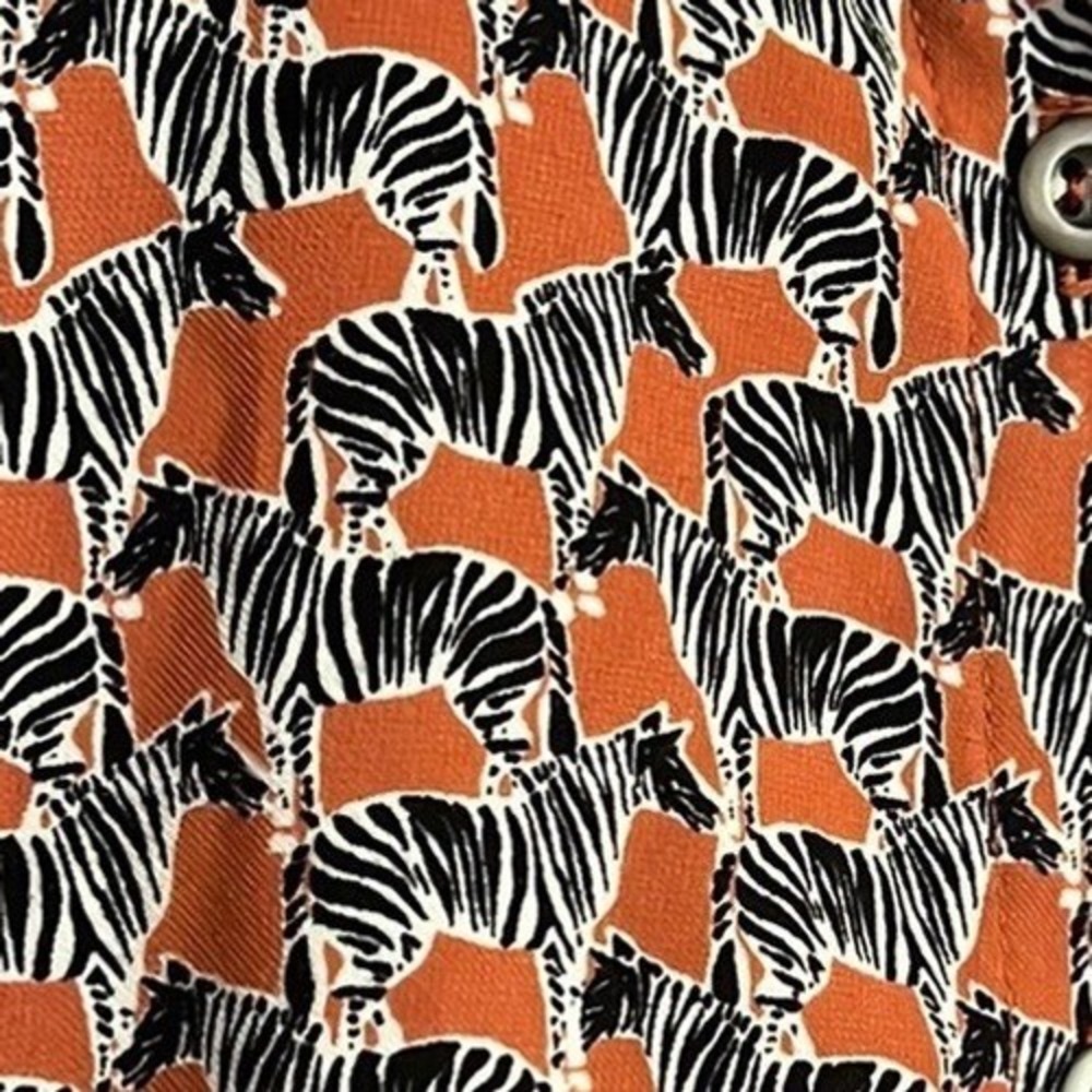 Splendid Zebra Novelty Print Shirt Maternity Pea in the Pod Button Down Blouse - Picture 2 of 7